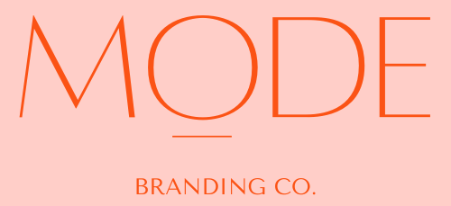 Mode Branding Logo - red on pink